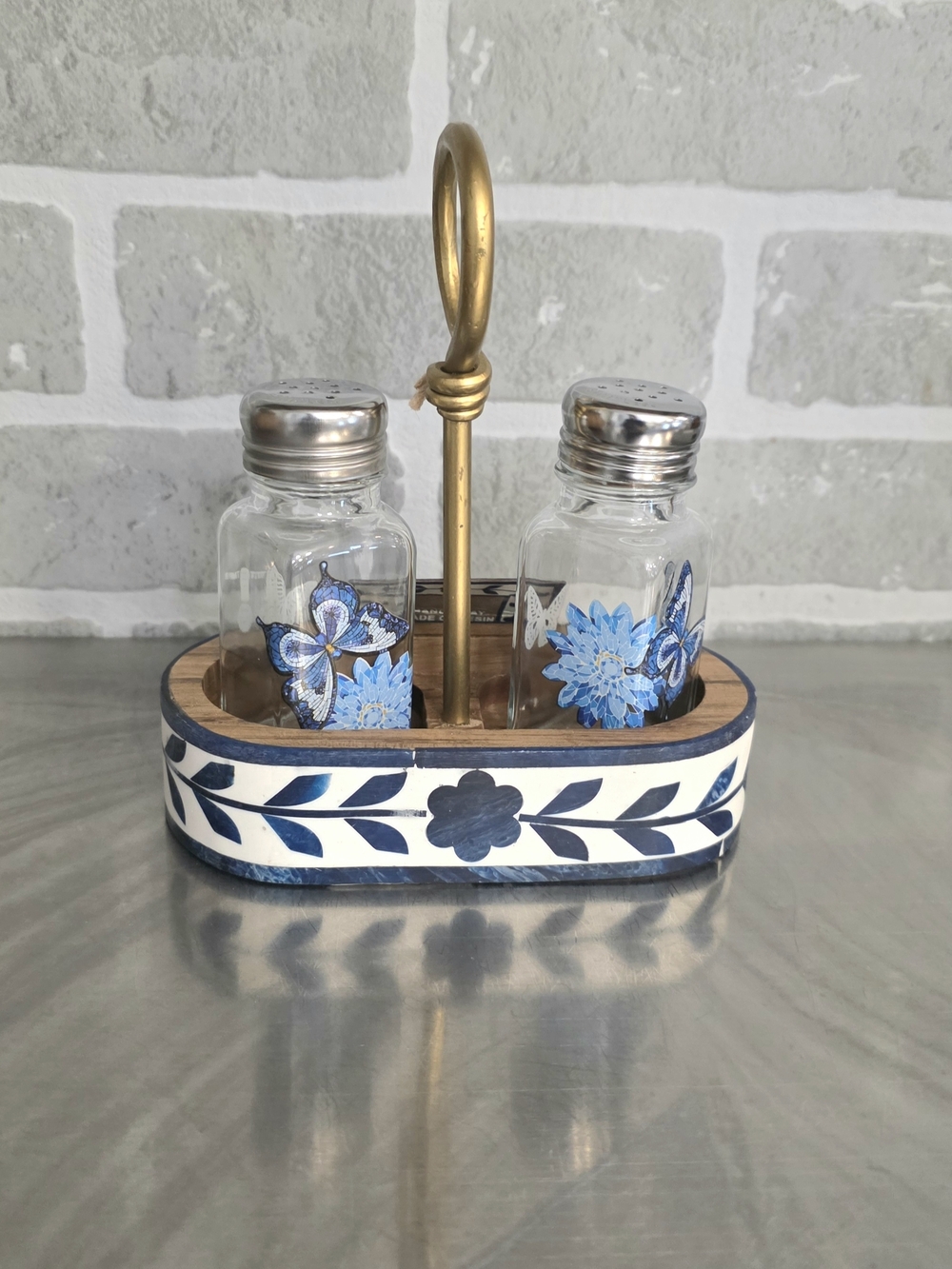 Blue Floral Salt & Pepper Set